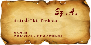 Sziráki Andrea névjegykártya